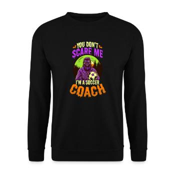 Halloween Coach Scare Me Soccer Coach Monster - Unisex Sweatshirt - black - Front - Alina (178cm) & Michal (187cm)