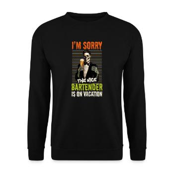 Halloween Barkeeper Désolé gentil Barman On - Sweat-shirt Unisexe - noir - Devant - Alina (178cm) & Michal (187cm)