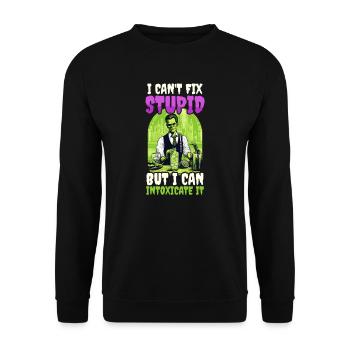 Halloween Barkeeper I Can Intoxicate - Unisex Sweatshirt - black - Front - Alina (178cm) & Michal (187cm)