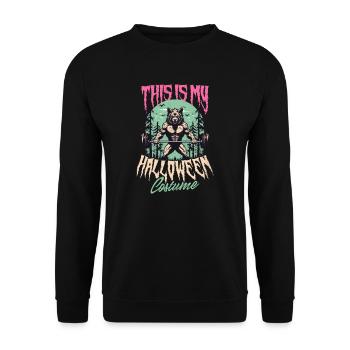 Bodybuilding Halloween This Is My Costume Wolf - Unisex Sweatshirt - black - Front - Alina (178cm) & Michal (187cm)