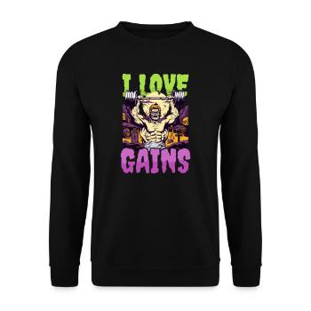 Bodybuilding Halloween I Love Gains - Unisex Sweatshirt - black - Front - Alina (178cm) & Michal (187cm)