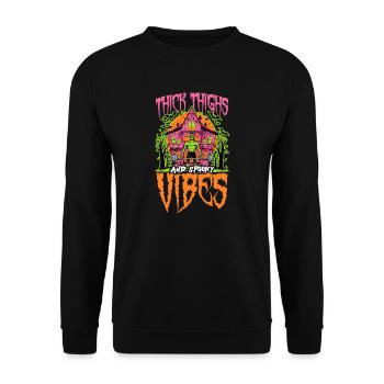 Musculation Halloween Cuisses épaisses Vibrations effrayantes - Sweat-shirt Unisexe - noir - Devant - Alina (178cm) & Michal (187cm)