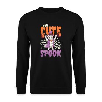 Bodybuilding Halloween Too Cute To Spook Cat - Unisex Sweatshirt - black - Front - Alina (178cm) & Michal (187cm)