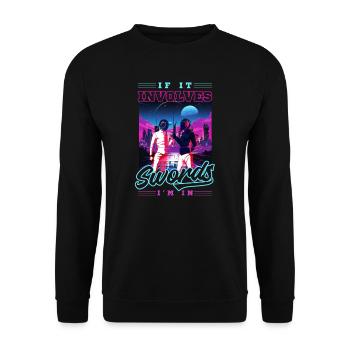 L’escrime implique des épées dans lesquelles je suis - Sweat-shirt Unisexe - noir - Devant - Alina (178cm) & Michal (187cm)