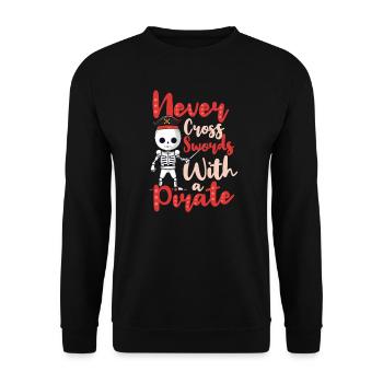 L’escrime ne croise jamais le fer avec un pirate - Sweat-shirt Unisexe - noir - Devant - Alina (178cm) & Michal (187cm)