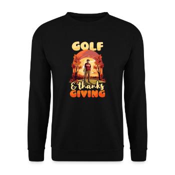 Golf de Thanksgiving Golf Et Remerciements - Sweat-shirt Unisexe - noir - Devant - Alina (178cm) & Michal (187cm)