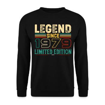 Legend Since 1979 Birthday 45 Years born in 1979 - Unisex Sweatshirt - black - Front - Alina (178cm) & Michal (187cm)