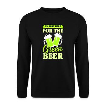 Drôle de Saint-Patrick ici pour la bière verte - Sweat-shirt Unisexe - noir - Devant - Alina (178cm) & Michal (187cm)