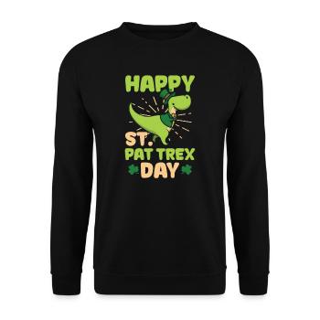 Drôle de Saint-Patrick Joyeux jour de la Saint-Pat T-Rex - Sweat-shirt Unisexe - noir - Devant - Alina (178cm) & Michal (187cm)
