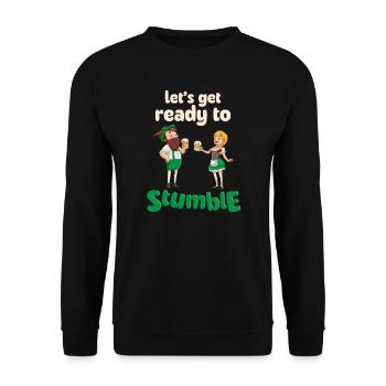 Lustiger St. Patricks Day lässt stolpern - Unisex Pullover - Schwarz - Vorne - Alina (178cm) & Michal (187cm)