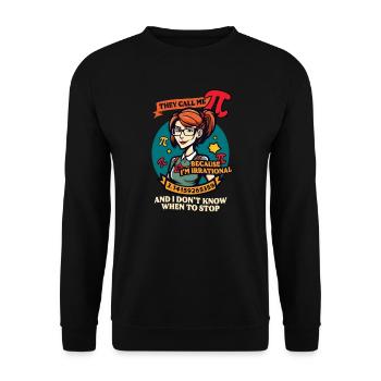 Pi Day Call Me Pi Because Irrational - Unisex Sweatshirt - black - Front - Alina (178cm) & Michal (187cm)