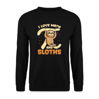 Pi Day I Love Math And Sloths - Unisex Sweatshirt - black - Front - Alina (178cm) & Michal (187cm)