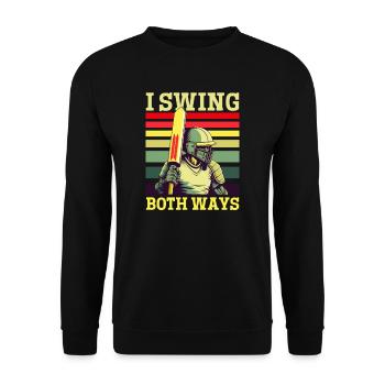 Cricket Player Swing Both Ways - Unisex Sweatshirt - black - Front - Alina (178cm) & Michal (187cm)