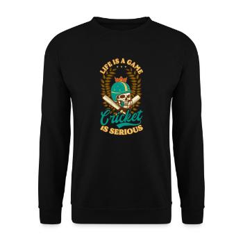 Cricket Player Life Is Game Cricket Is Life - Unisex Sweatshirt - black - Front - Alina (178cm) & Michal (187cm)