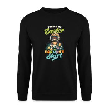 Football Easter Easter Egg Hunt Outfit - Unisex Sweatshirt - black - Front - Alina (178cm) & Michal (187cm)