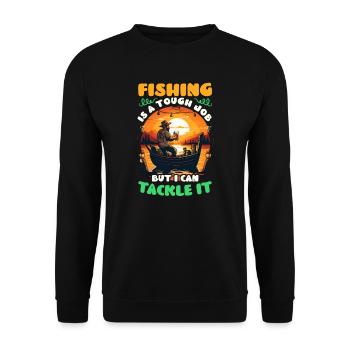Fisher Fisherman Tough Job Tackle It Bier - Unisex Pullover - Schwarz - Vorne - Alina (178cm) & Michal (187cm)