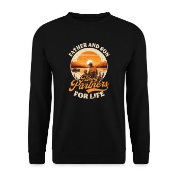 Fisher Fisherman Father Son Partners For Life - Unisex Sweatshirt - black - Front - Alina (178cm) & Michal (187cm)