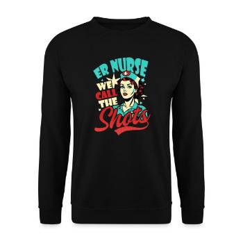 L’infirmière des urgences prend les décisions - Sweat-shirt Unisexe - noir - Devant - Alina (178cm) & Michal (187cm)