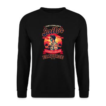 ER Nurse Curse Like ER Nurse - Unisex Sweatshirt - black - Front - Alina (178cm) & Michal (187cm)