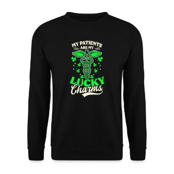 St Patricks Day infirmière Parents mes porte-bonheur - Sweat-shirt Unisexe - noir - Devant - Alina (178cm) & Michal (187cm)