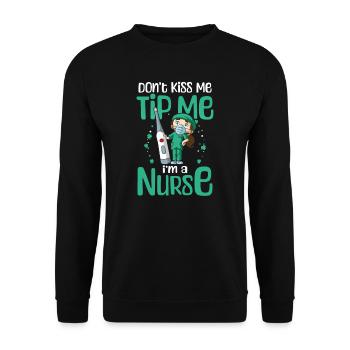 St Patricks Day infirmière Tip Me Je suis infirmière - Sweat-shirt Unisexe - noir - Devant - Alina (178cm) & Michal (187cm)