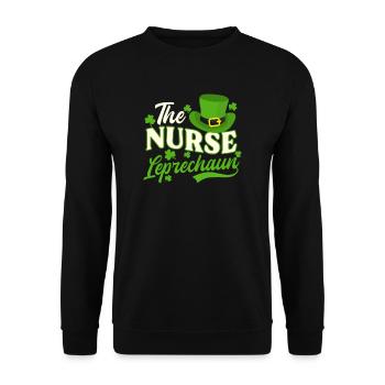 St Patricks Day infirmière l’infirmière lutin - Sweat-shirt Unisexe - noir - Devant - Alina (178cm) & Michal (187cm)