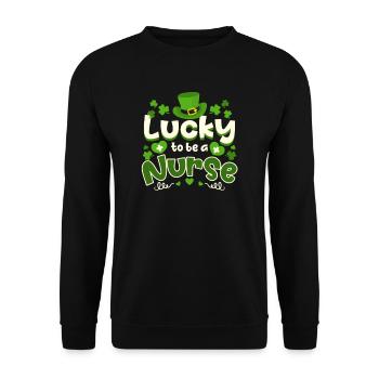 L’infirmière de la Saint-Patrick a de la chance d’être infirmière - Sweat-shirt Unisexe - noir - Devant - Alina (178cm) & Michal (187cm)