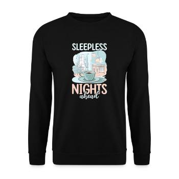 Future Dad Sleepless Nights Ahead - Unisex Sweatshirt - black - Front - Alina (178cm) & Michal (187cm)
