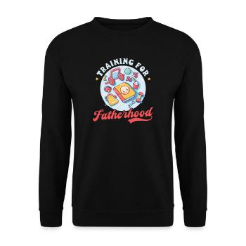 Future Dad Training für die Vaterschaft - Unisex Pullover - Schwarz - Vorne - Alina (178cm) & Michal (187cm)