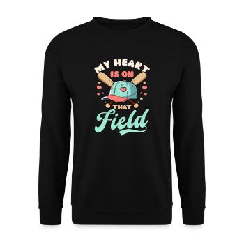 Le cœur de maman de baseball est sur le terrain - Sweat-shirt Unisexe - noir - Devant - Alina (178cm) & Michal (187cm)