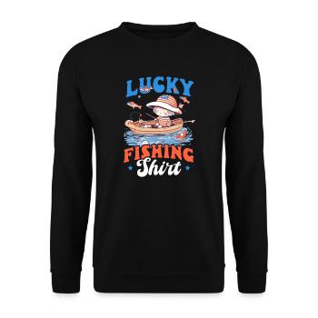 Tenue de pêche porte-bonheur pêcheur - Sweat-shirt Unisexe - noir - Devant - Alina (178cm) & Michal (187cm)