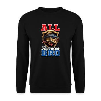 Fisherman All American Fishing Bro - Unisex Pullover - Schwarz - Vorne - Alina (178cm) & Michal (187cm)