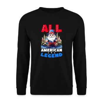 Fisherman All Amerikanische Angellegende - Unisex Pullover - Schwarz - Vorne - Alina (178cm) & Michal (187cm)