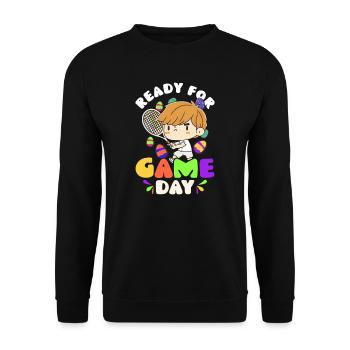 Tennis Easter Ready Game Day - Unisex Sweatshirt - black - Front - Alina (178cm) & Michal (187cm)