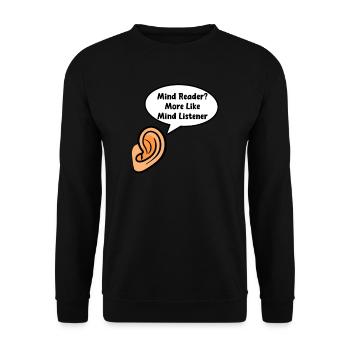 Psychologue Lecteur d’ ? Plus d’Mind Listener - Sweat-shirt Unisexe - noir - Devant - Alina (178cm) & Michal (187cm)