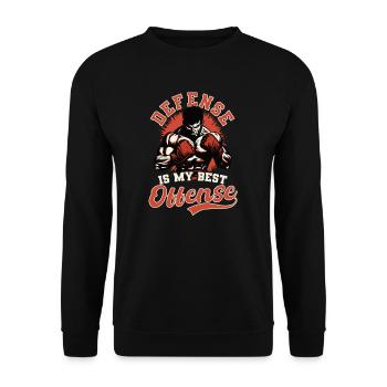 Krav Maga Defense Is My Best Offense - Unisex Sweatshirt - black - Front - Alina (178cm) & Michal (187cm)