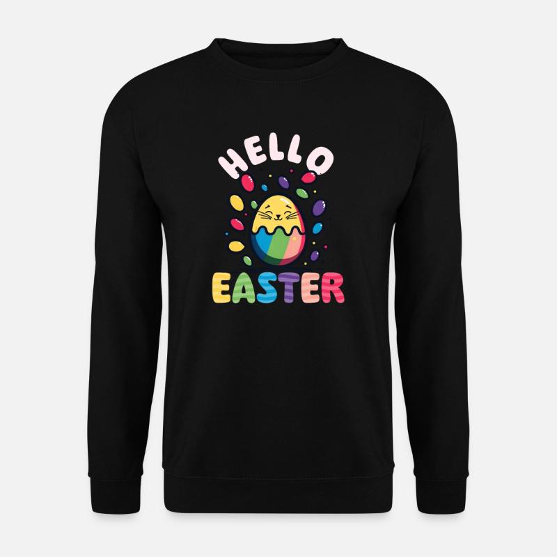 Cat Easter Hello Easter - Unisex Sweatshirt - black