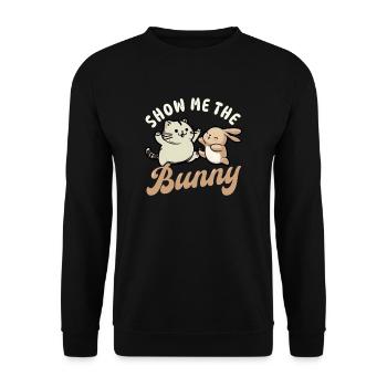 Cat Easter Show Me Bunny - Unisex Sweatshirt - black - Front - Alina (178cm) & Michal (187cm)
