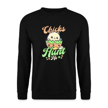 Cat Easter Chicks Hunt Mhe - Unisex Sweatshirt - black - Front - Alina (178cm) & Michal (187cm)