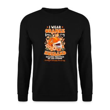 MS Awareness Wear Orange For Husband Football - Unisex Sweatshirt - black - Front - Alina (178cm) & Michal (187cm)