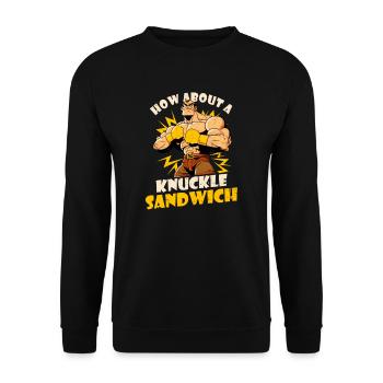 Boxing How About Knuckle Sandwich - Unisex Sweatshirt - black - Front - Alina (178cm) & Michal (187cm)
