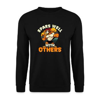 Boxing Spars Well With Others - Unisex Sweatshirt - black - Front - Alina (178cm) & Michal (187cm)