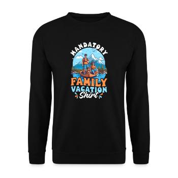 Summer Vacation Mandatory Family Vacation Outfit - Unisex Sweatshirt - black - Front - Alina (178cm) & Michal (187cm)