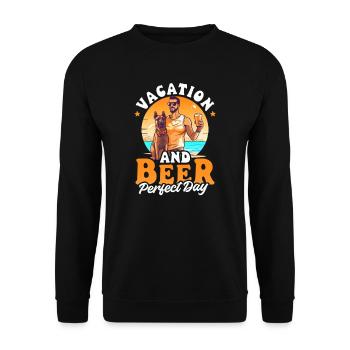 Summer Vacation Vacation And Beer Perfect - Unisex Sweatshirt - black - Front - Alina (178cm) & Michal (187cm)