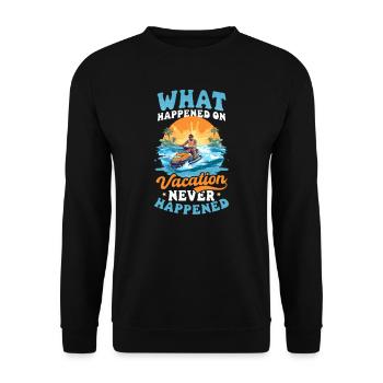 Summer Vacation Happened On Vacation Never - Unisex Sweatshirt - black - Front - Alina (178cm) & Michal (187cm)