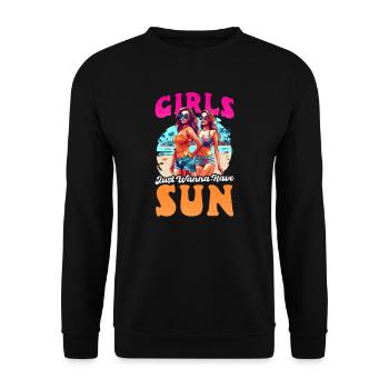 Sommerferien wollen Sonne haben - Unisex Pullover - Schwarz - Vorne - Alina (178cm) & Michal (187cm)