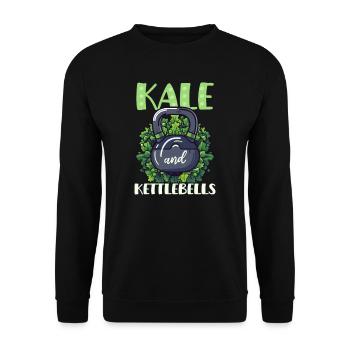 Athlète végétalien Kale et kettlebells - Sweat-shirt Unisexe - noir - Devant - Alina (178cm) & Michal (187cm)