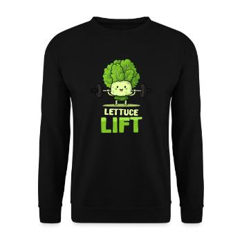 Veganer Athleten-Salat-Lift - Unisex Pullover - Schwarz - Vorne - Alina (178cm) & Michal (187cm)