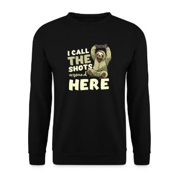Photography Call The Shots Around Here - Unisex Sweatshirt - black - Front - Alina (178cm) & Michal (187cm)
