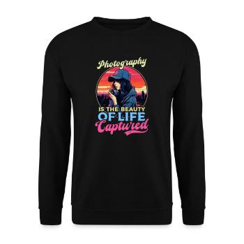 Photography Beauty Of Life Captured - Unisex Sweatshirt - black - Front - Alina (178cm) & Michal (187cm)